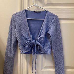 Brandy Melville flower tie front crop top